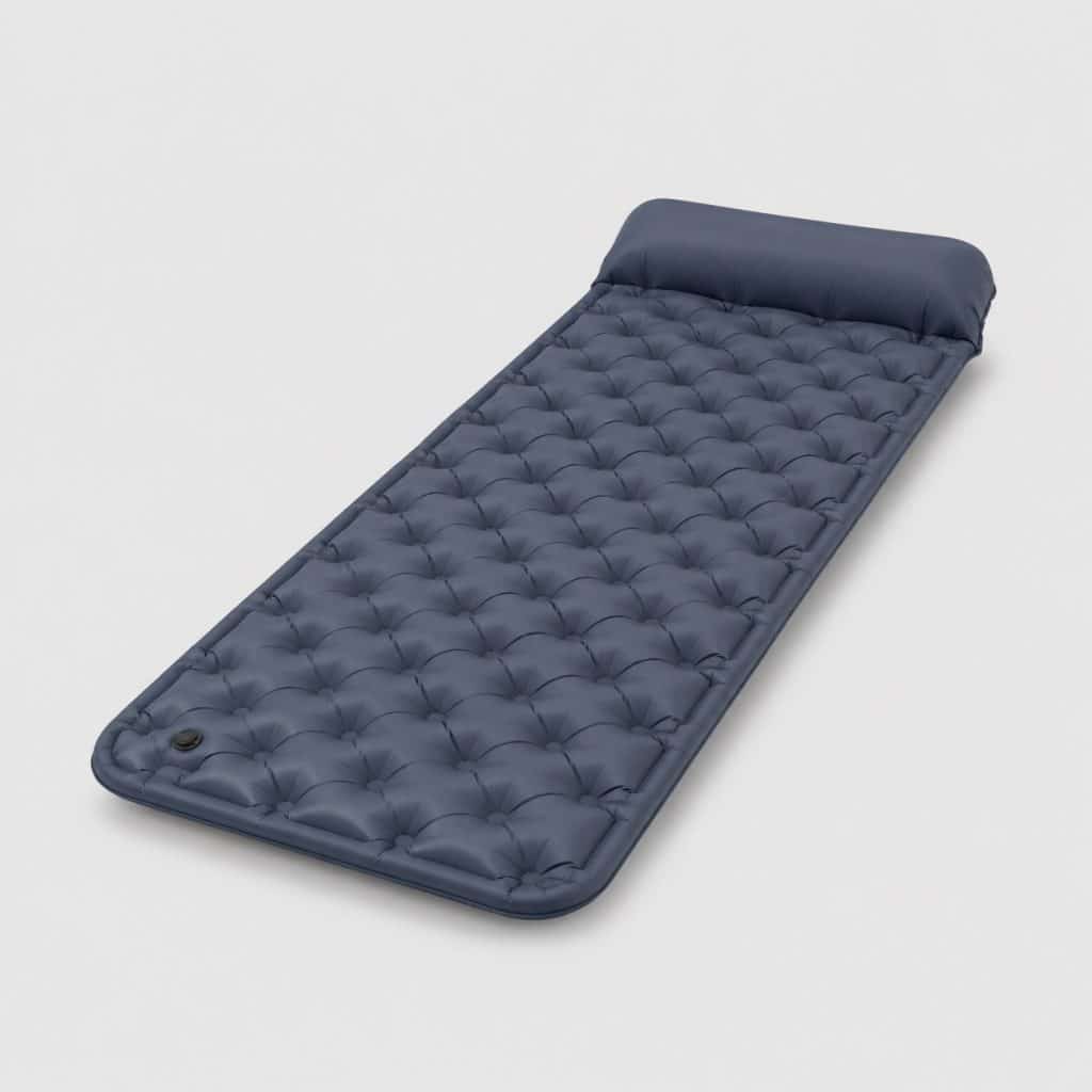Matelas de couchage gonflable ultra-léger déroulé dans une tente