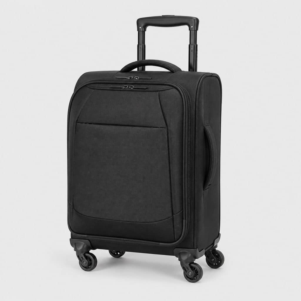 Sac de voyage compact à roulettes sur fond clair