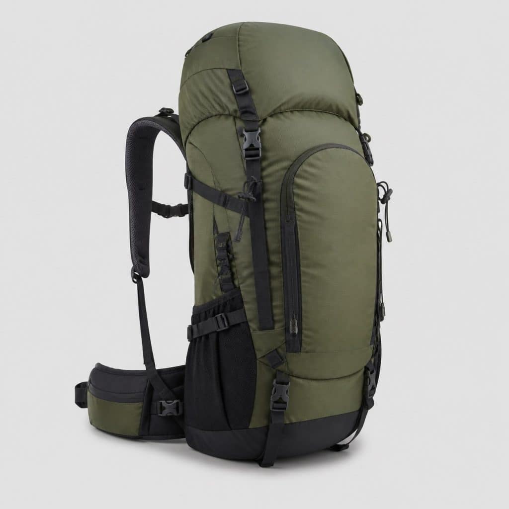 Sac à dos de randonnée 40 litres posé sur fond clair