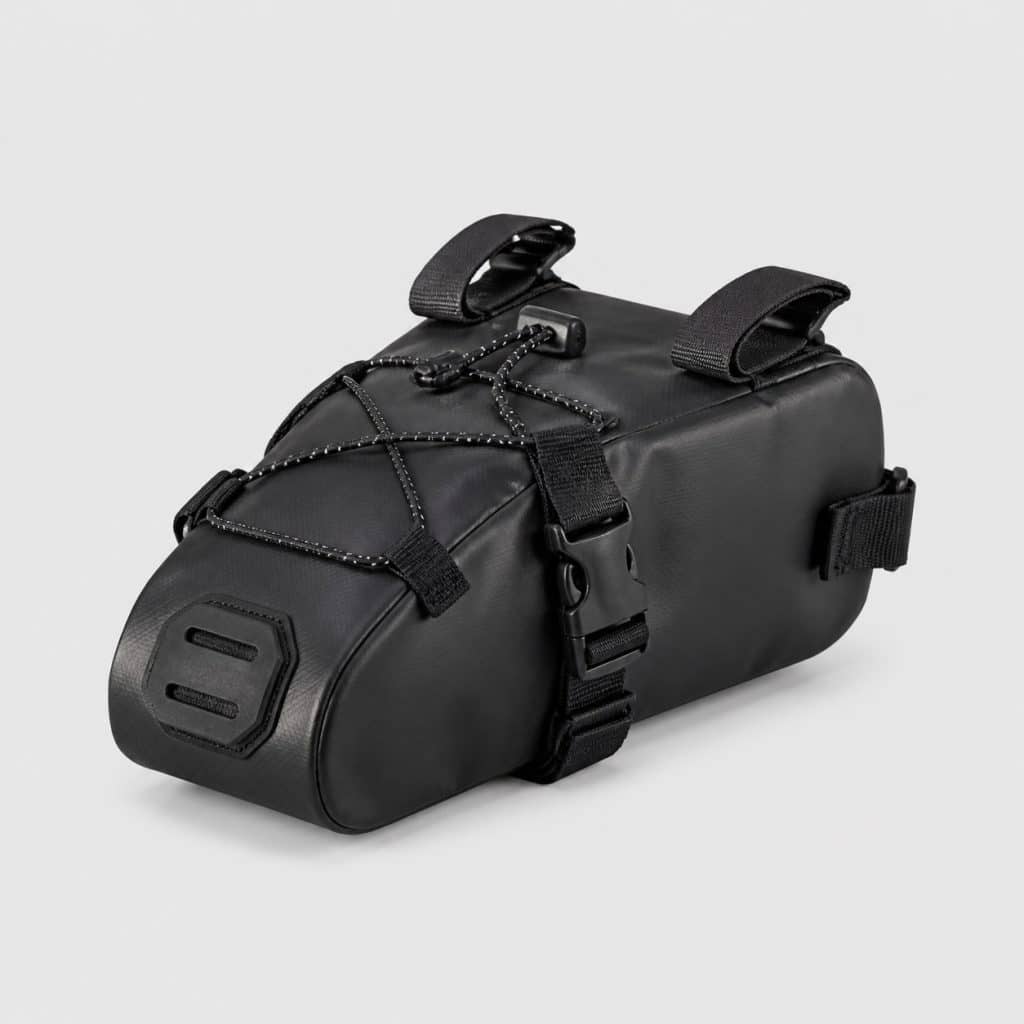 Sacoche vélo étanche compacte sur fond clair
